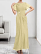 A-line Scoop Illusion Tea-Length Chiffon Lace Mother of the Bride Dress With Beading Sequins