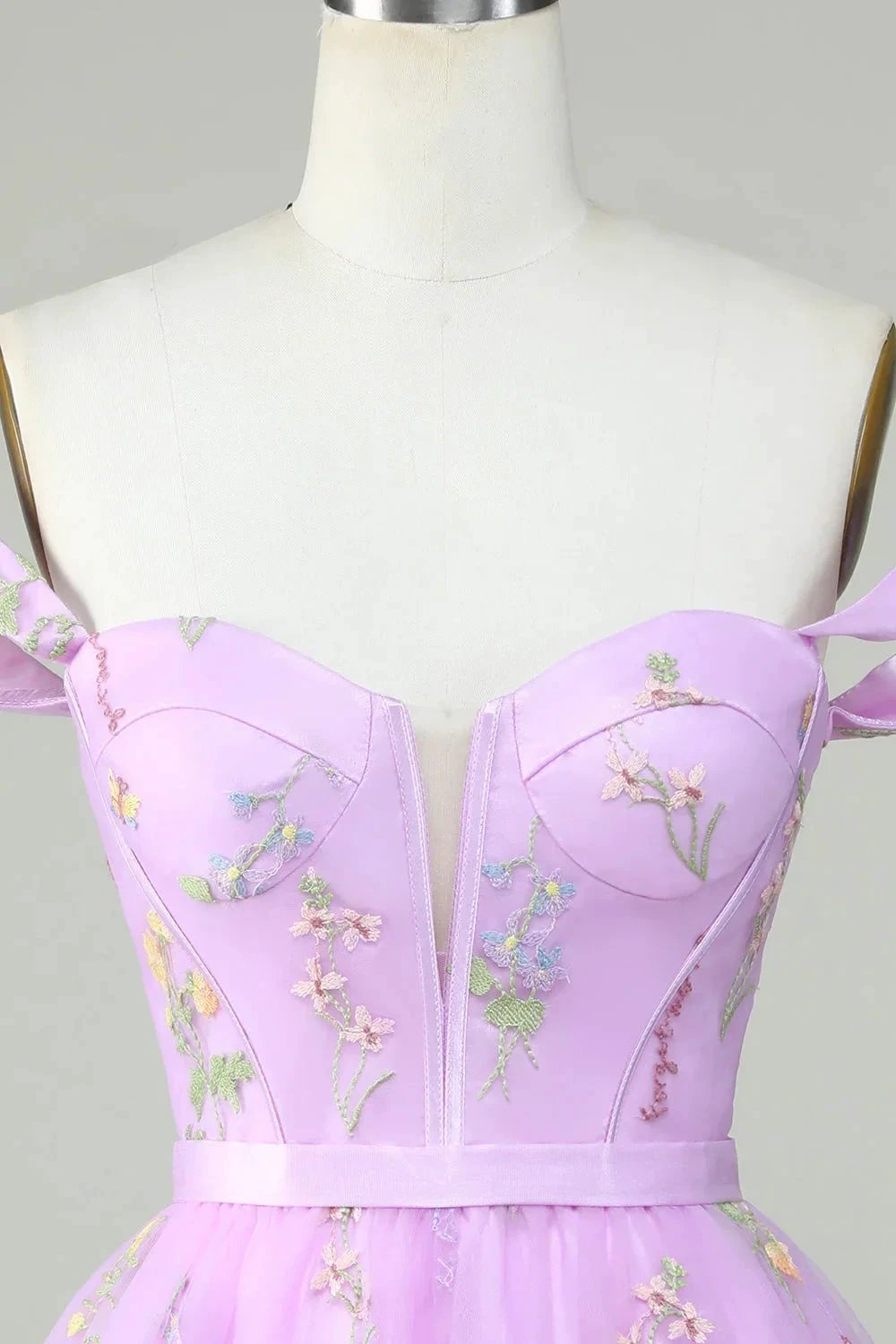 Cute A Line Sweetheart Purple Short Homecoming Dress with Embroidery