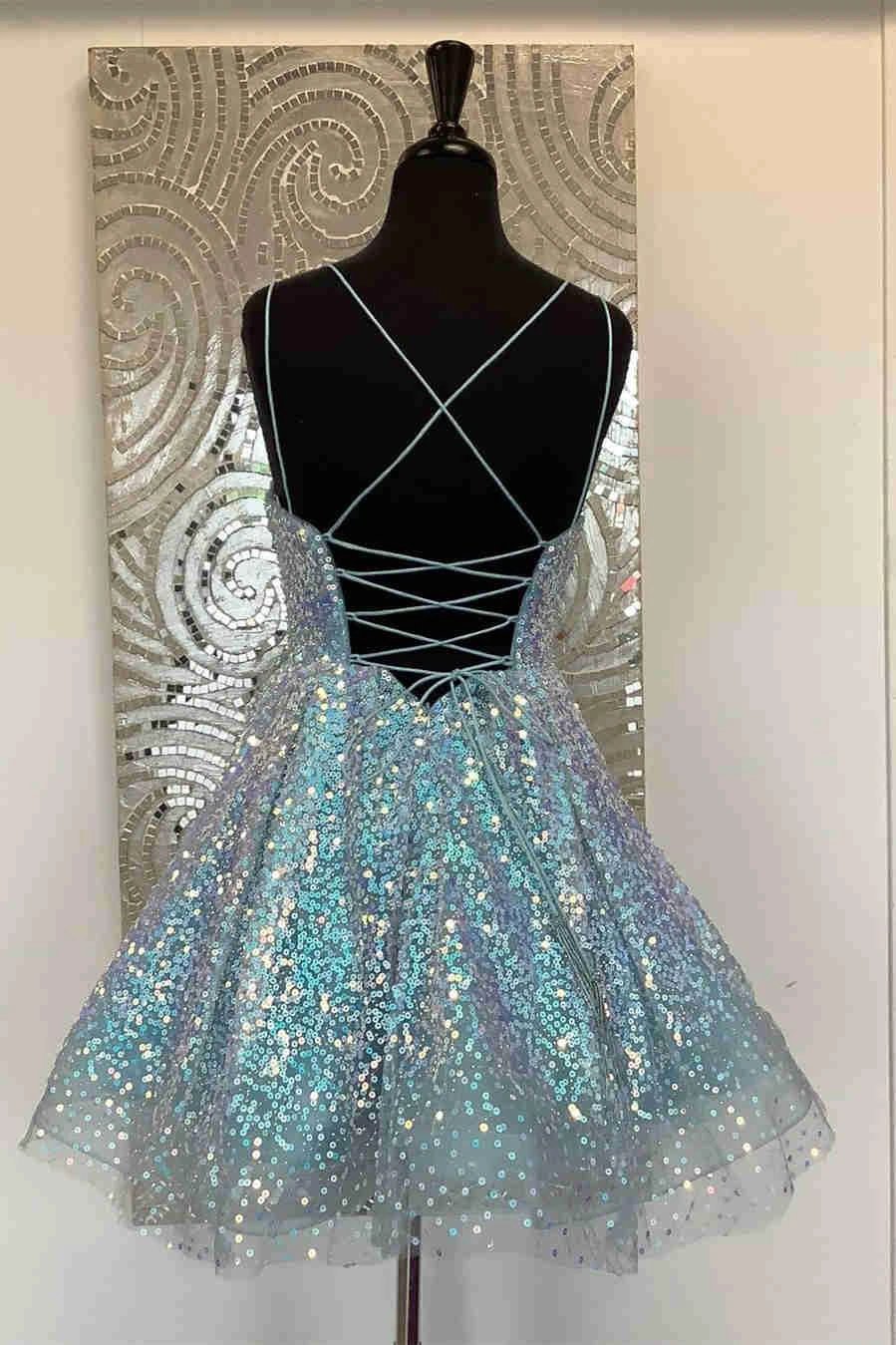 Cute Hot Pink Sequins Homecoming Dress SYH24