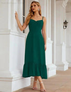 Numbersea  Spaghetti Strap Chiffon Bridesmaid Dress Ankle Length Formal A Line Cocktail Party Homecoming Dress for Juniors  SEA28028