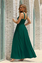Numbersea Women Halter Chiffon Bridesmaid Dress A-line Long Formal Prom Gown SEA28015