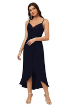 Numbersea Spaghetti Chiffon V Neck Bridesmaid Dress Mid-Length Slit Formal Prom Dress Homecoming Dress 2803