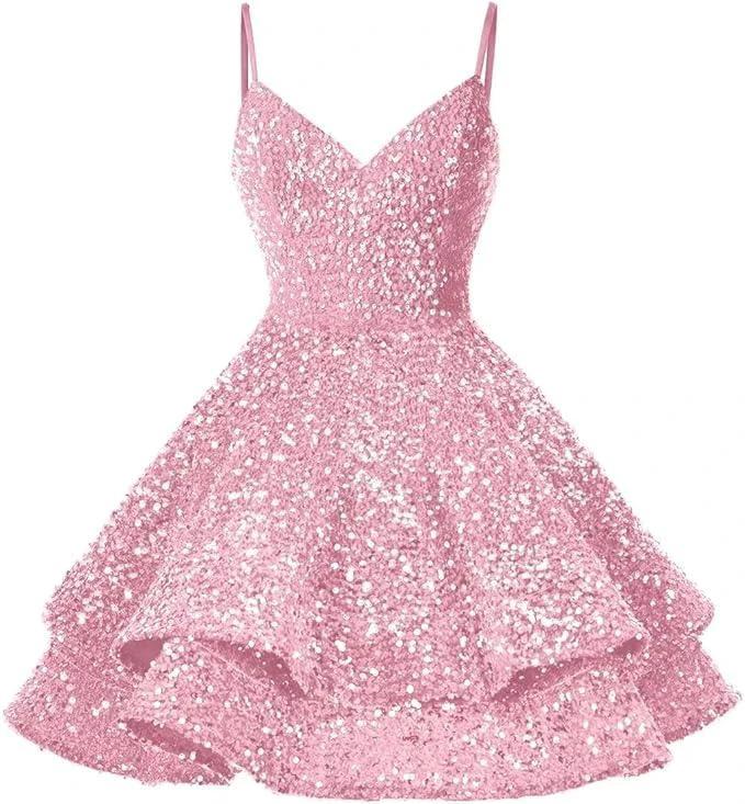 Sequin Homecoming Dresses for Teens Sparkly Short Prom Dresses SYH87
