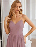 Numbersea Spaghetti Strap Bridesmaid Dresses Long Formal Party Prom Gowns 28060