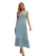 Numbersea  Spaghetti Strap Chiffon Bridesmaid Dress Ankle Length Formal A Line Cocktail Party Homecoming Dress for Juniors  SEA28028