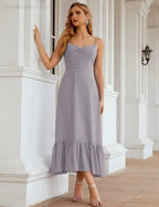 Numbersea  Spaghetti Strap Chiffon Bridesmaid Dress Ankle Length Formal A Line Cocktail Party Homecoming Dress for Juniors  SEA28028
