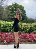 Sexy Black Dress Black Mini Homecoming Dress Y4529