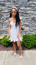 Lovely White Homecoming Dress with Ruffle Hem White Cocktail Dress Y2155