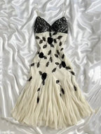 Pretty Ivory Chiffon Lace Beaded Prom Dress Mermaid Long Evening Dress Y8305