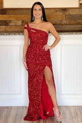 One Strap Prom Dress with Slit SYP115