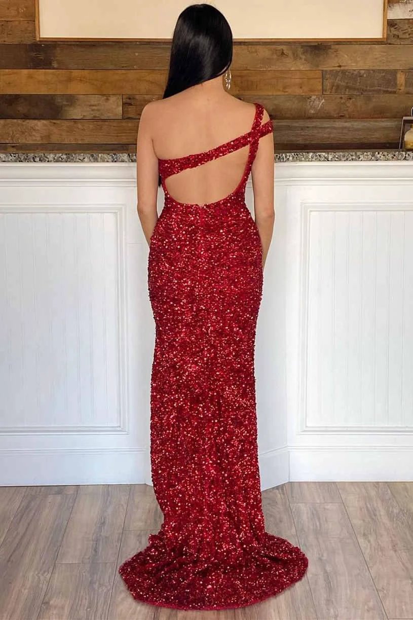 One Strap Prom Dress with Slit SYP115