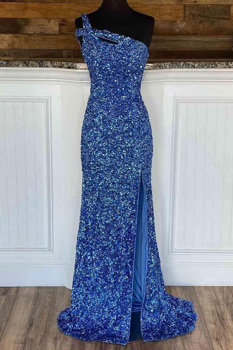 One Strap Prom Dress with Slit SYP115