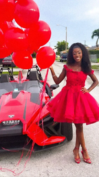 Off The Shoulder Short Homecoming Dress Cute Party Dress Y499