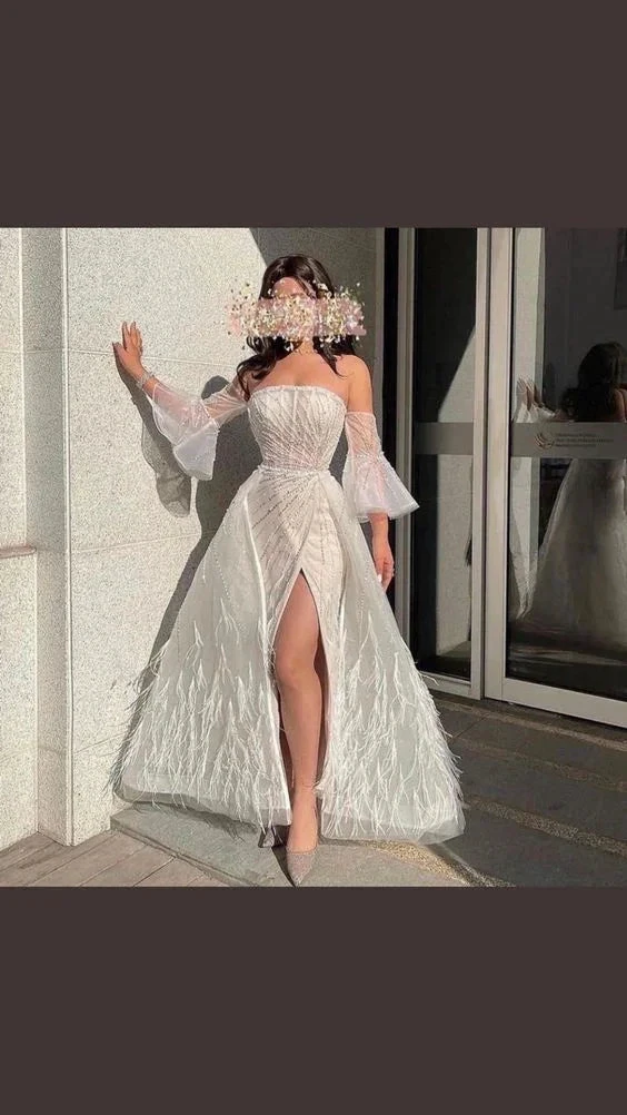 Chic A-line Strapless Prom Dress Fashion Evening Dress Y6708