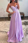Adrianna | Strapless Lilac Corset A-Line Prom Dress with Rhinestones