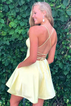 Homecoming Yellow Dresses With Pockets SYH31