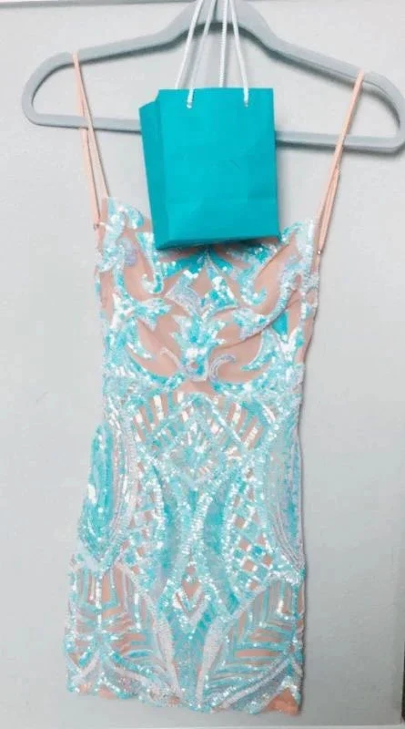 Illusion Sequins Short Homecoming Dress Sexy Party Dress Y1418