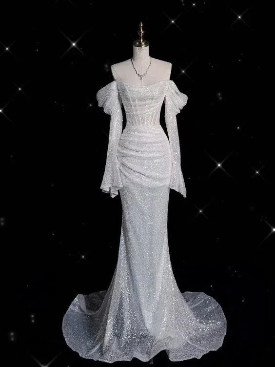 Shiny Off The Shoulder Mermaid Evening Dress Glam Dress Y6889