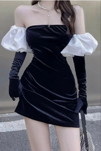 Sexy Black Strapless Homecoming Dress Black Party Dress Y2381