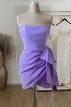 Cute Lavender Satin Homecoming Dress Lavender Mini Homecoming Dress Y3093