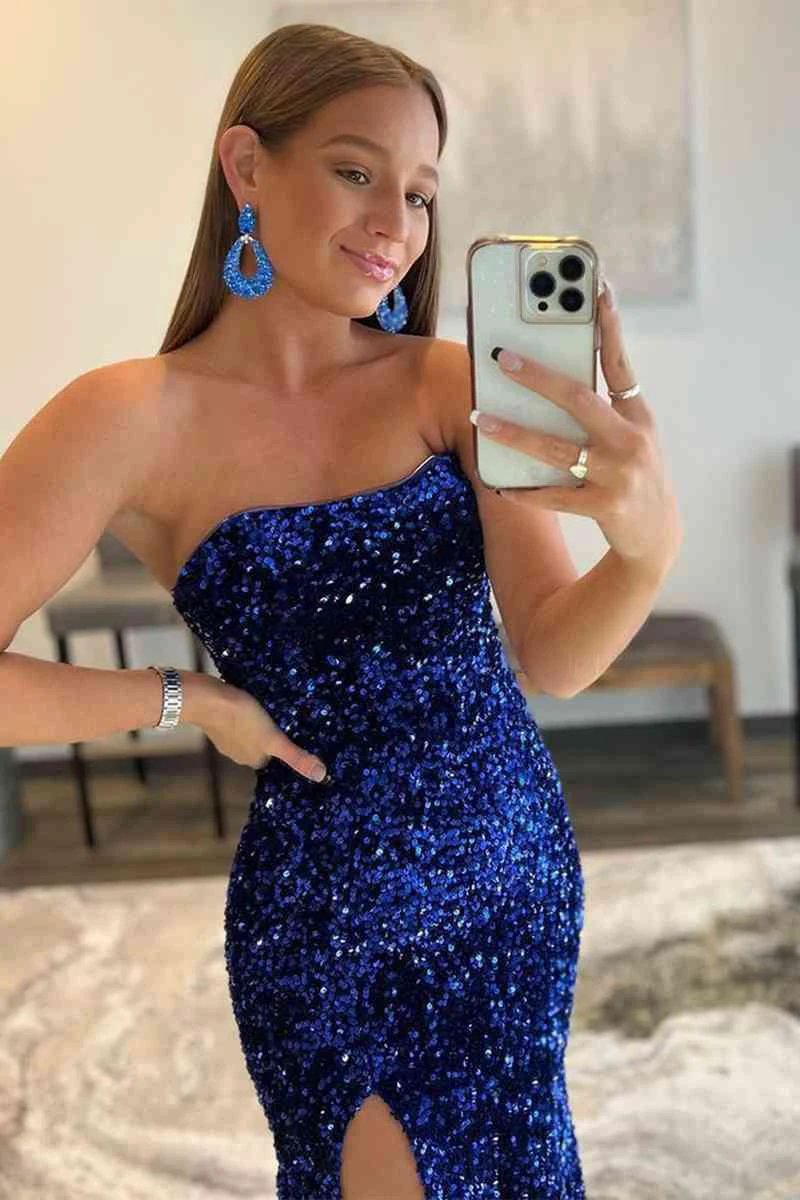 Sparkly Glitter Prom Dresses with Slit SYP82