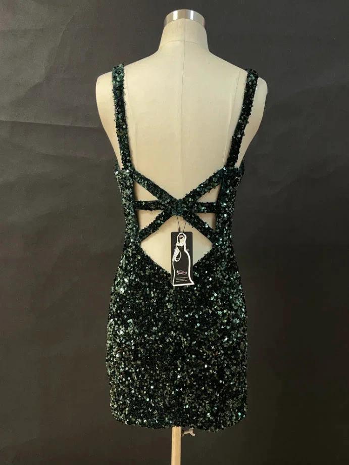 Glitter Lavender Sequined Homecoming Dress SYH28
