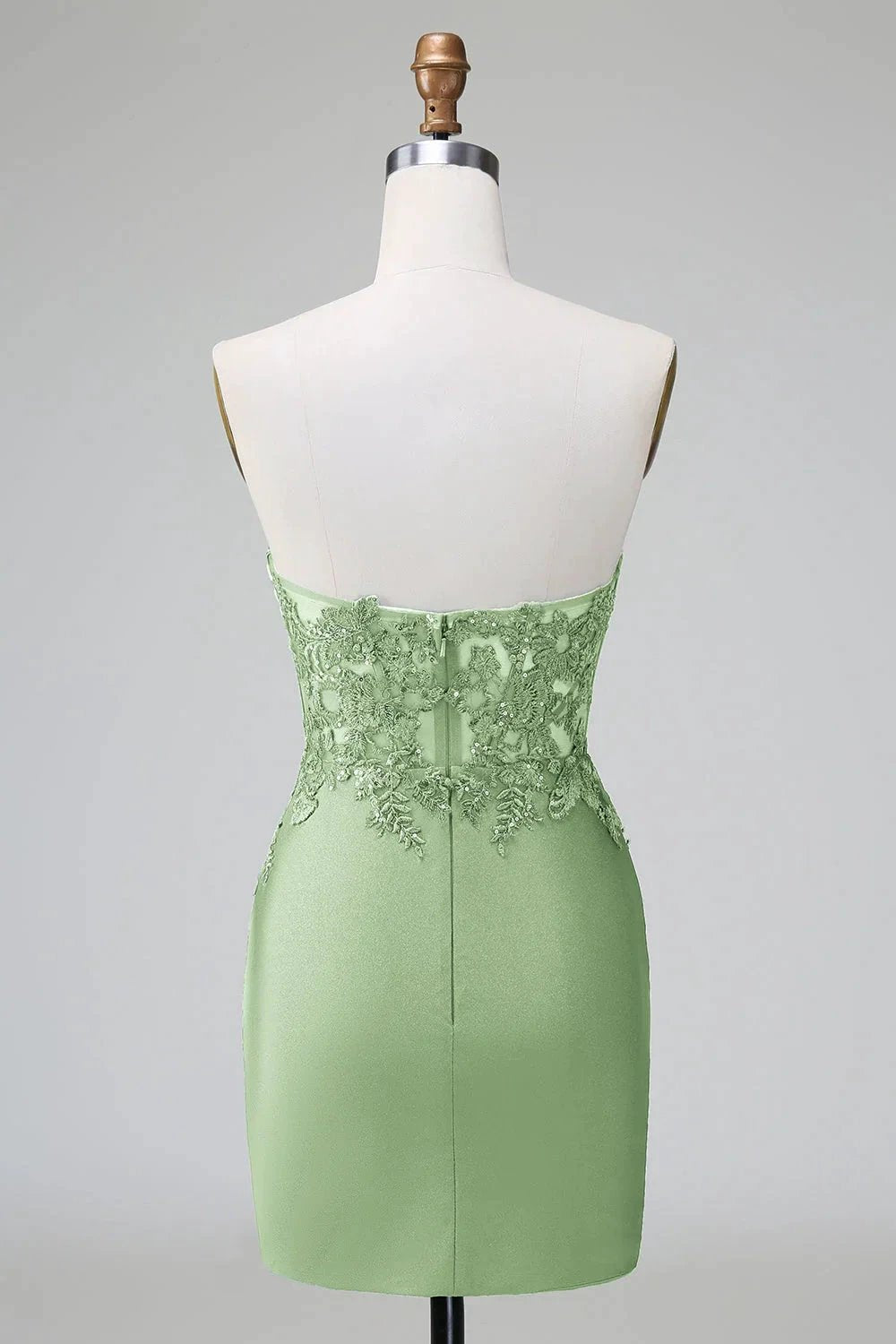 Classy Dark Green Bodycon Strapless Pleated Short Homecoming Dress with Beading