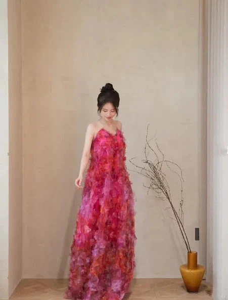 Pretty Print Tulle A Line Prom Dress Evening Dress Y8539