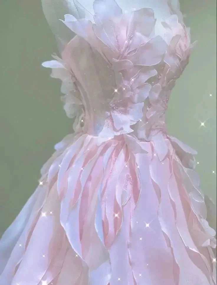 Dreamy Pink Ruffles Princess Dress,Pink Ball Gown Y1971