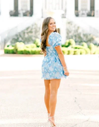 Retro Style Floral A-line Short Homecoming Dress Summer Outfit Dress Y2957