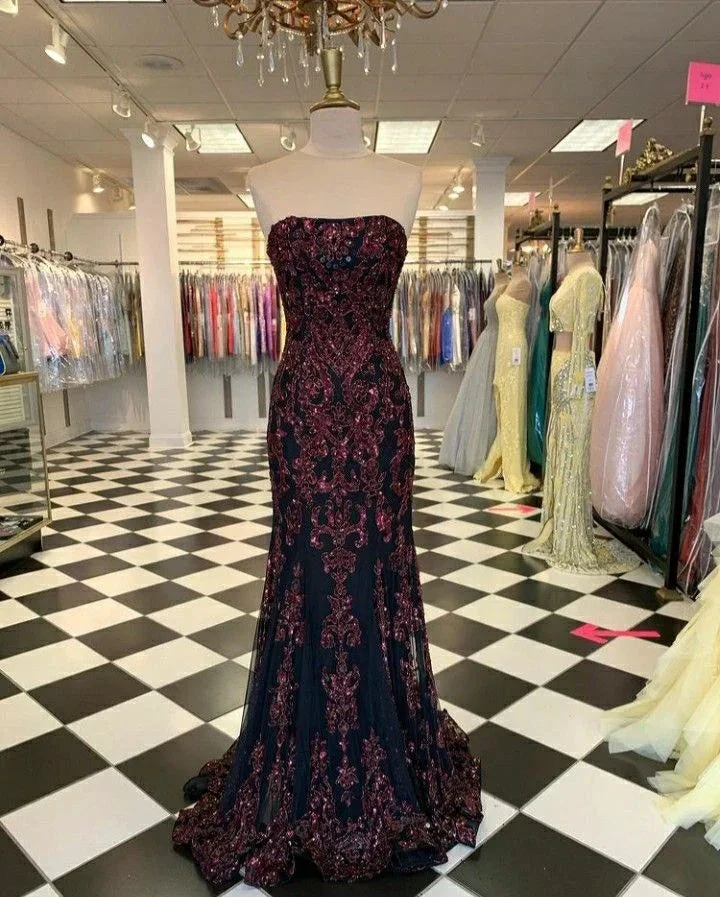 Strapless Mermaid Prom Dress Charming Evening Dress Y4403