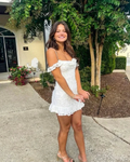 Sexy White Sheath Homecoming Dress White Cocktail Dress Y5949
