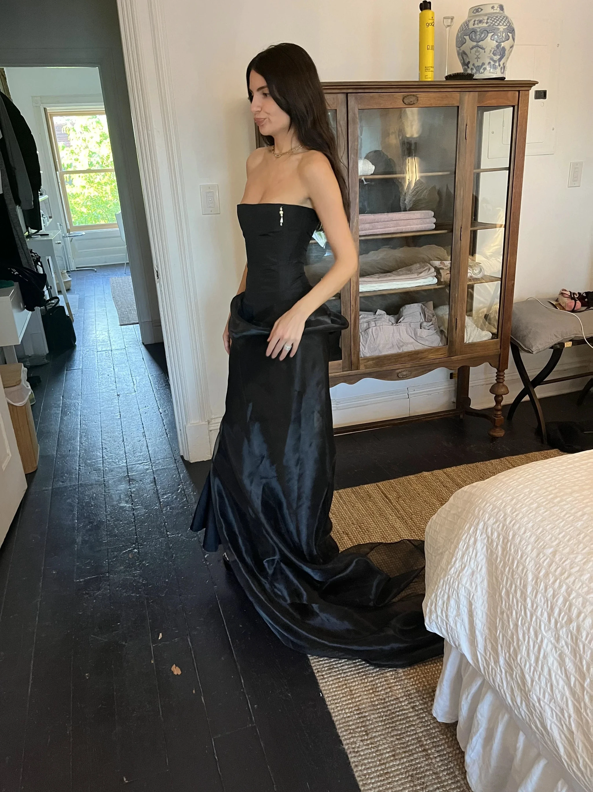Charming Black Prom Dress Retro Black Evening Dress Y4625