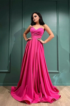 Fuchsia Sweetheart Long Evening Dress With Split Y6166