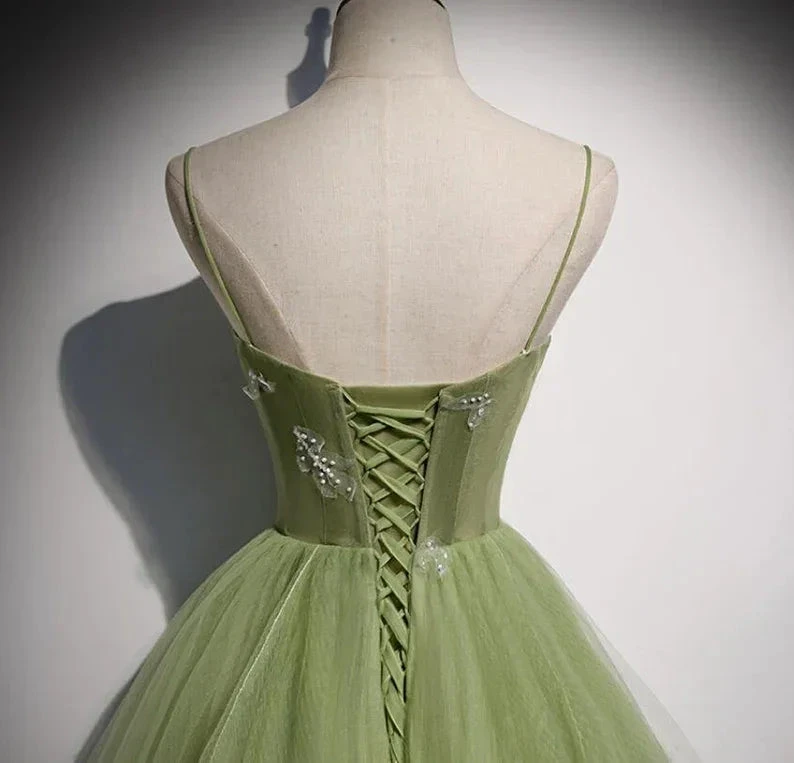 Girls Formal Evening Dress Women's Prom Dresses Party Graduation Gowns Long Green Party Dresses Y4379