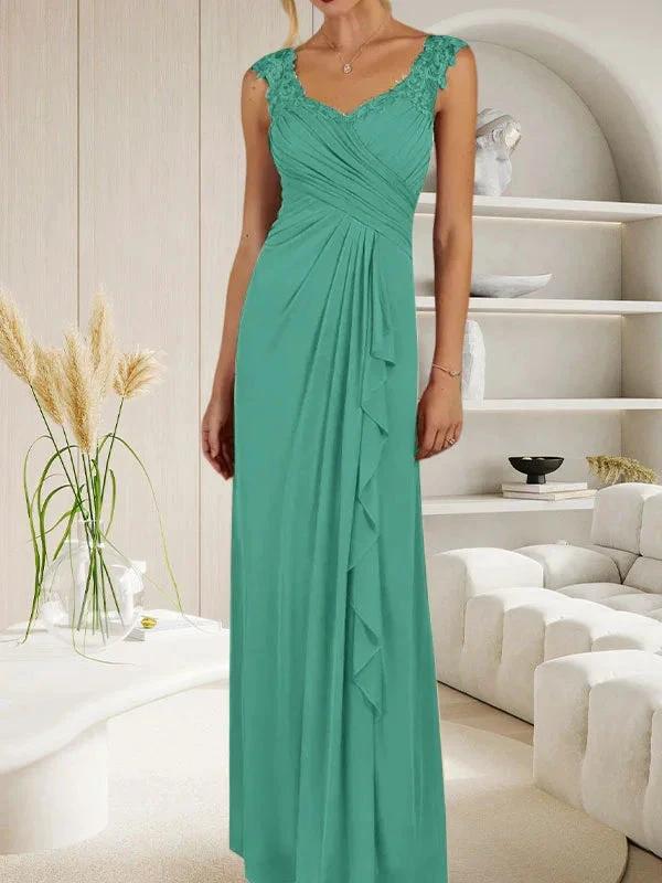 Champagne A-Line Sweetheart Neckline Pleated Mesh Dress