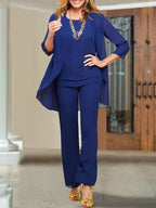 Chiffon Scoop Mother of the Bride Pantsuits