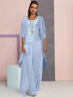 Chiffon Mother of the Bride Pantsuits with Jacket
