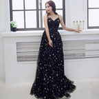 Sexy Black Sweetheart Tulle Long Party Dress Chic Black Evening Dress Prom Dress Y1159