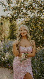 Stunning Pink Mermaid Prom Dress With Split Pink Evening Dress Y5487