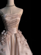 Generous Pink Strapless A-line Tulle Evening Dress Glam Dress Y6761