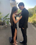Classy Black Sweetheart Neckline Prom Dress Black Evening Dress Y5385