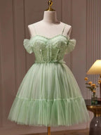 Ball Gown Spaghetti Straps Tulle Short/Mini Homecoming Dresses