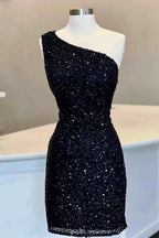 One Shoulder Red Short Homecoming Dress SYH23