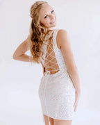 One Shoulder Red Short Homecoming Dress SYH23
