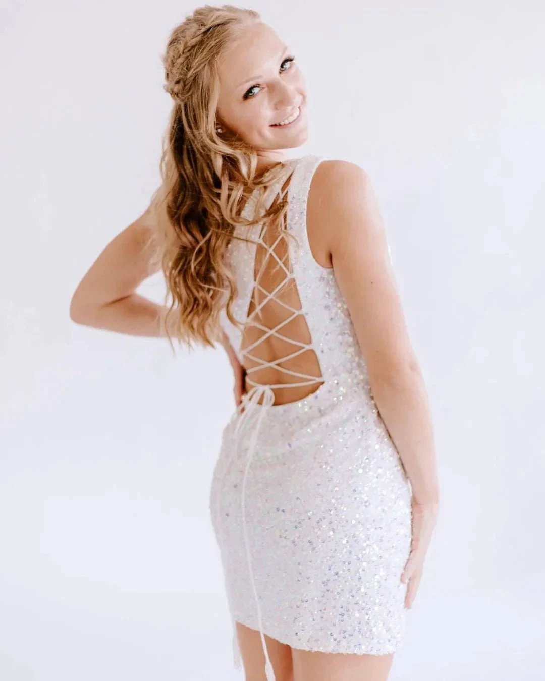One Shoulder Red Short Homecoming Dress SYH23