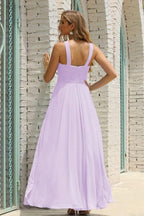 Numbersea Women Halter Chiffon Bridesmaid Dress A-line Long Formal Prom Gown SEA28015
