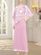 Long Glitter Mesh Dress with Novelty Asymmetric Overlay Bodice