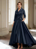 A-Line/Princess Long Sleeves Mother of the Bride Dresses with Pockets & Belt