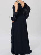 A-Line/Princess V-Neck Mother of the Bride Dresses with Rhinestones